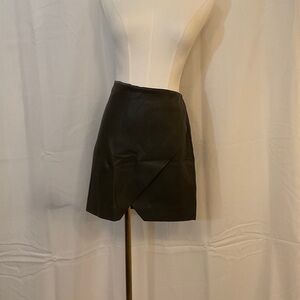 Black Faux Leather Mini Skirt
